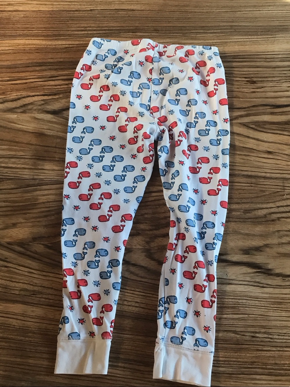 Roller Rabbit Kids White Pajama set with Blue and Red Whale Print - Picture 4 of 6